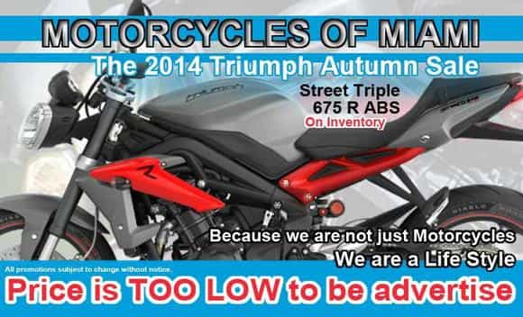 2014 Triumph Street Triple R ABS Sportbike Miami FL