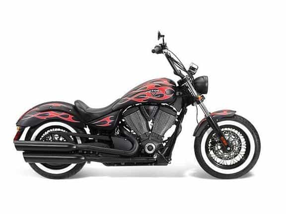 2014 Victory High Ball - Suede Black with Flames Cruiser Brea CA