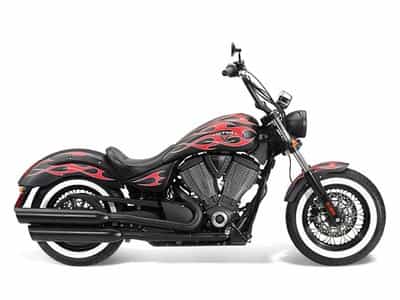 2014 Victory High-Ball Suede Black with Flames Cruiser Bend WI