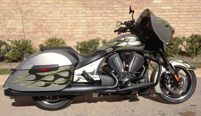 2014 Victory Cross Country Suede Silver with Flames Touring Houston TX